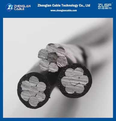 0.6/1kv অ্যালুমিনিয়াম / অ্যালুমিনিয়াম খাদ কন্ডাক্টর এক্সএলপিই বিচ্ছিন্ন 2 * 1/0 + 1/0 এএএসি এডাব্লুজি এবিসি তারের ওভারহেড বন্ডযুক্ত বৈদ্যুতিক তারের পরিষেবা ড্রপ ট্রিপ্লেক্স