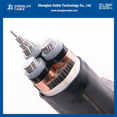 8.7/15KV 3x240mm2 AL/SC/XLPE/SC/CTS/PVC ভূগর্ভস্থ ক্যাবল পাওয়ার ক্যাবল Unarmored IEC60502-2