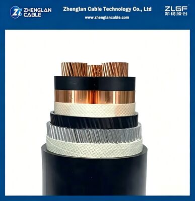 Medium Power Cable 6.35/11KV CU/SC/XLPE/SC/CTS/PVC/SWA/PVC 3x120mm2 copper conductor steel wire armored