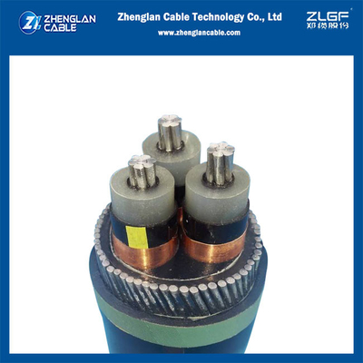 6-35KV 3 কোর অ্যালুমিনিয়াম কেবল Al/SC/XLPE/SC/CTS/PVC VDE0276/IEC 60502 পার্ট 2