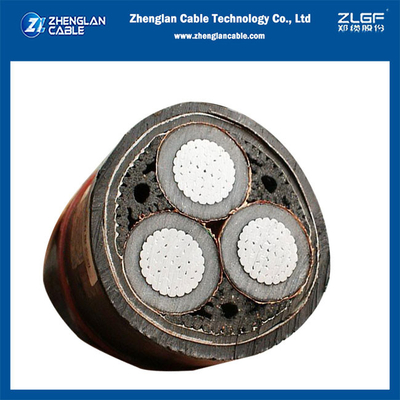 6/10KV 3x185mm2 মেডিনাম ভোল্টেজ পাওয়ার ক্যাবল MV অ্যালুমিনিয়াম ক্যাবল ট্রিপোলার IEC60502-2