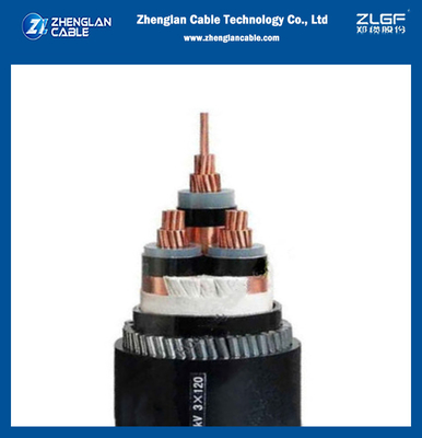 XLPE/PVC ইনসুলেটেড LZSH জ্যাকেট আর্মার্ড পাওয়ার ক্যাবল থ্রি কোর আল/কিউ কন্ডাক্টর