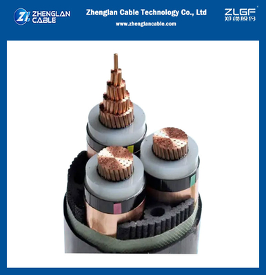 কপার কোর কপার টেপ স্ক্রীন করা 3কোর কেবল 3x70sqmm 6.35/11kv XLPE ইনসুলেটেড